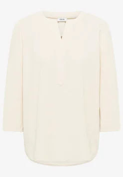 Corduroy blouse met gespleten hals