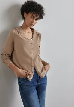 Corduroy blouse met knoopsluiting