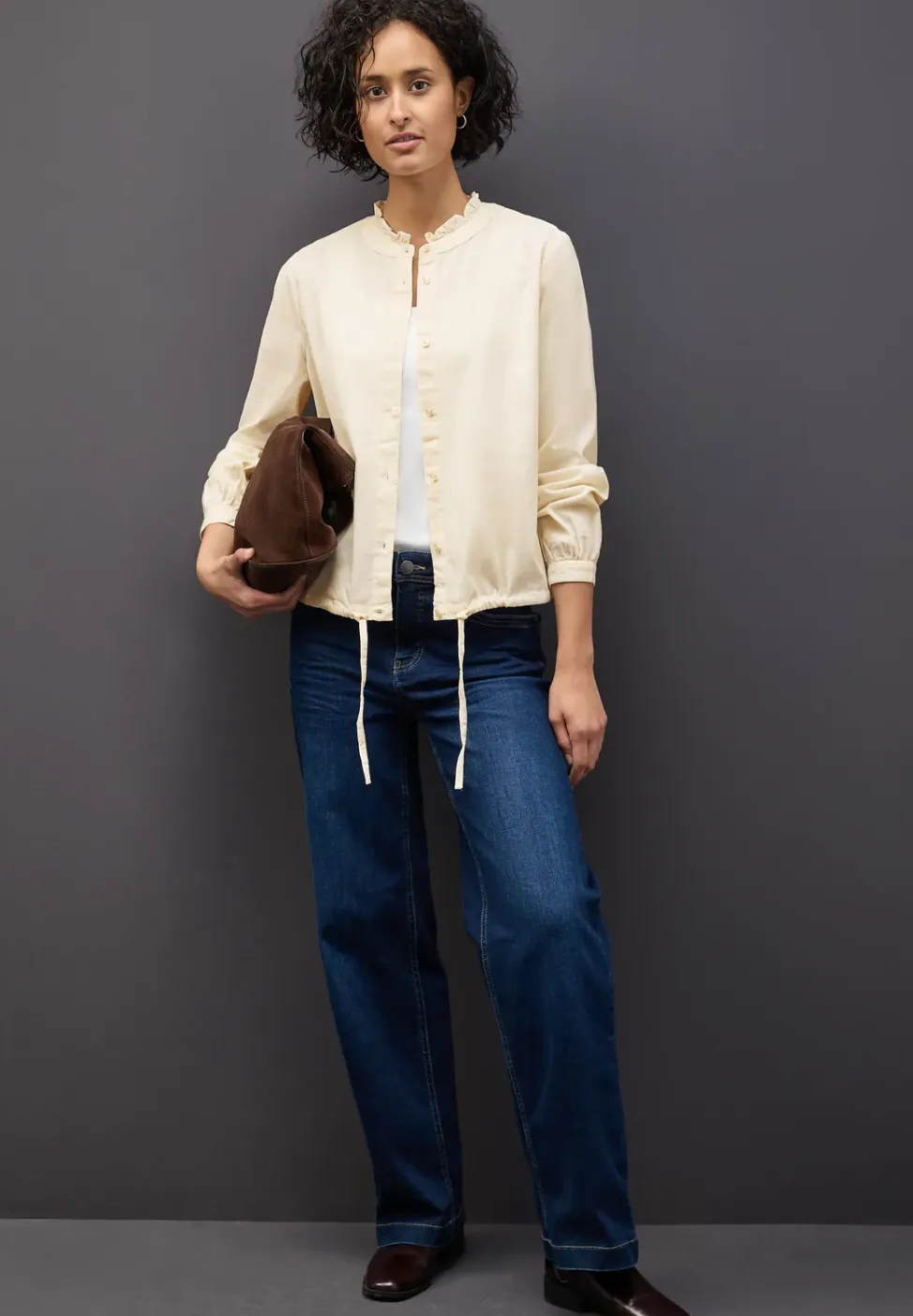 Corduroy blouse met koord