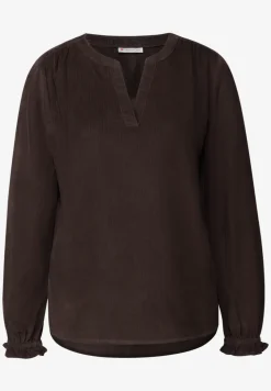 Corduroy blouse met ruches