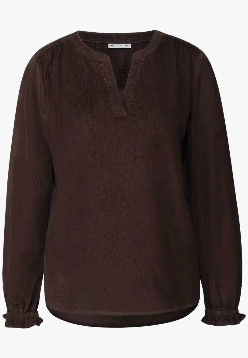 Corduroy blouse met ruches
