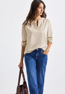 Corduroy blouse met ruches