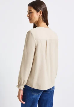 Corduroy blouse met ruches