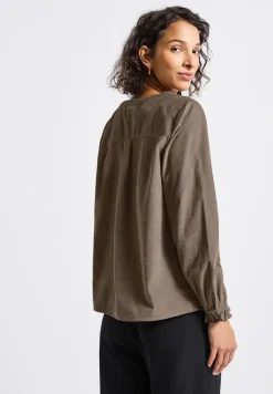 Corduroy blouse met ruches