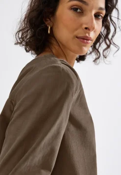 Corduroy blouse met ruches