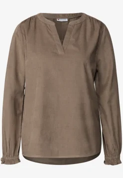 Corduroy blouse met ruches