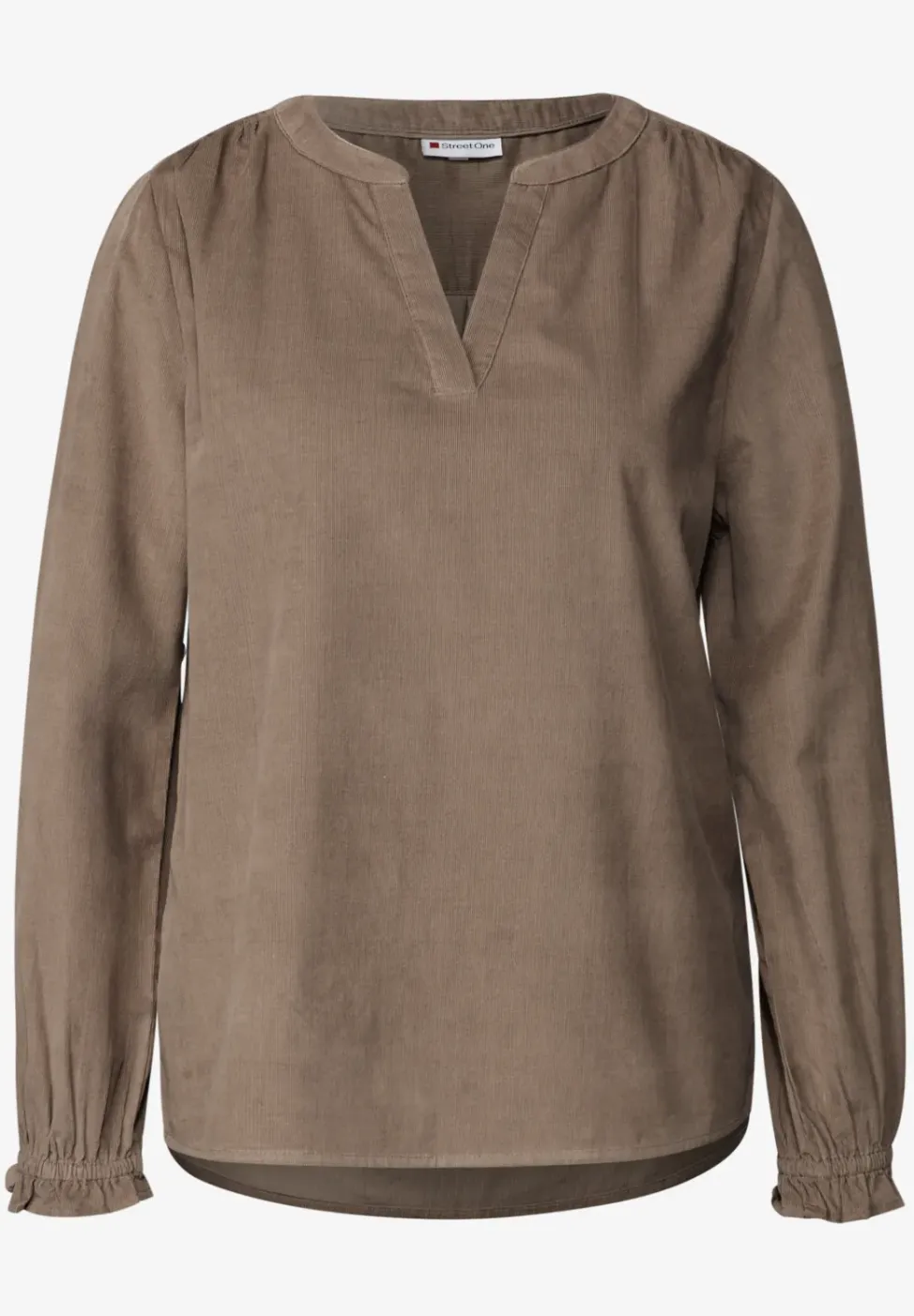 Corduroy blouse met ruches