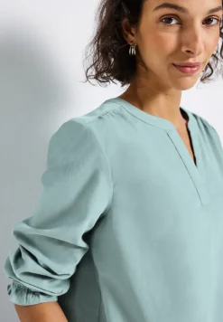 Corduroy blouse met ruches