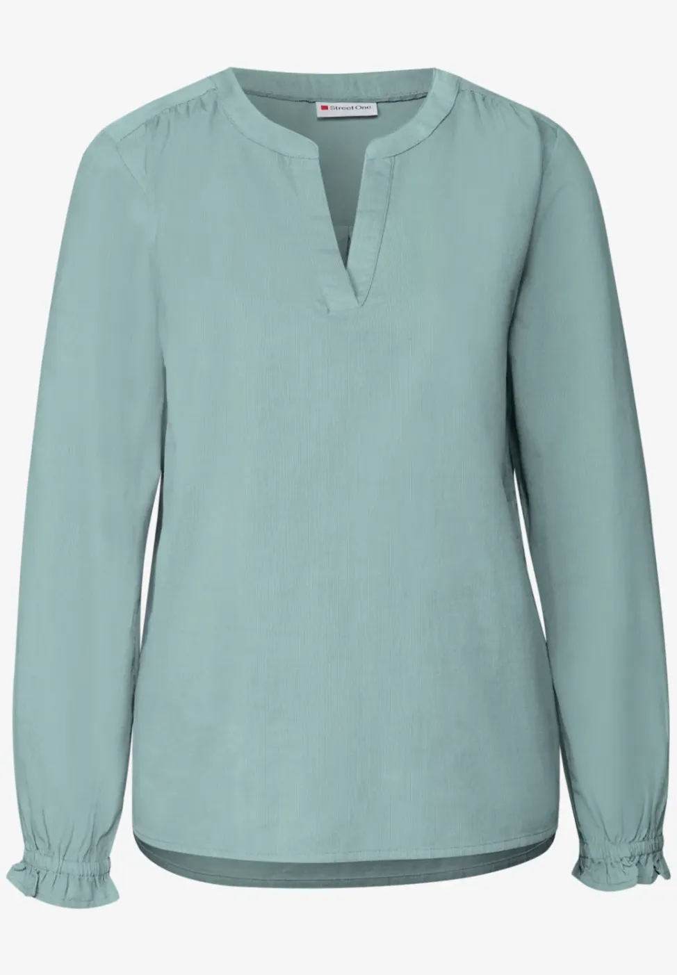 Corduroy blouse met ruches