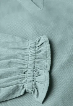 Corduroy blouse met ruches
