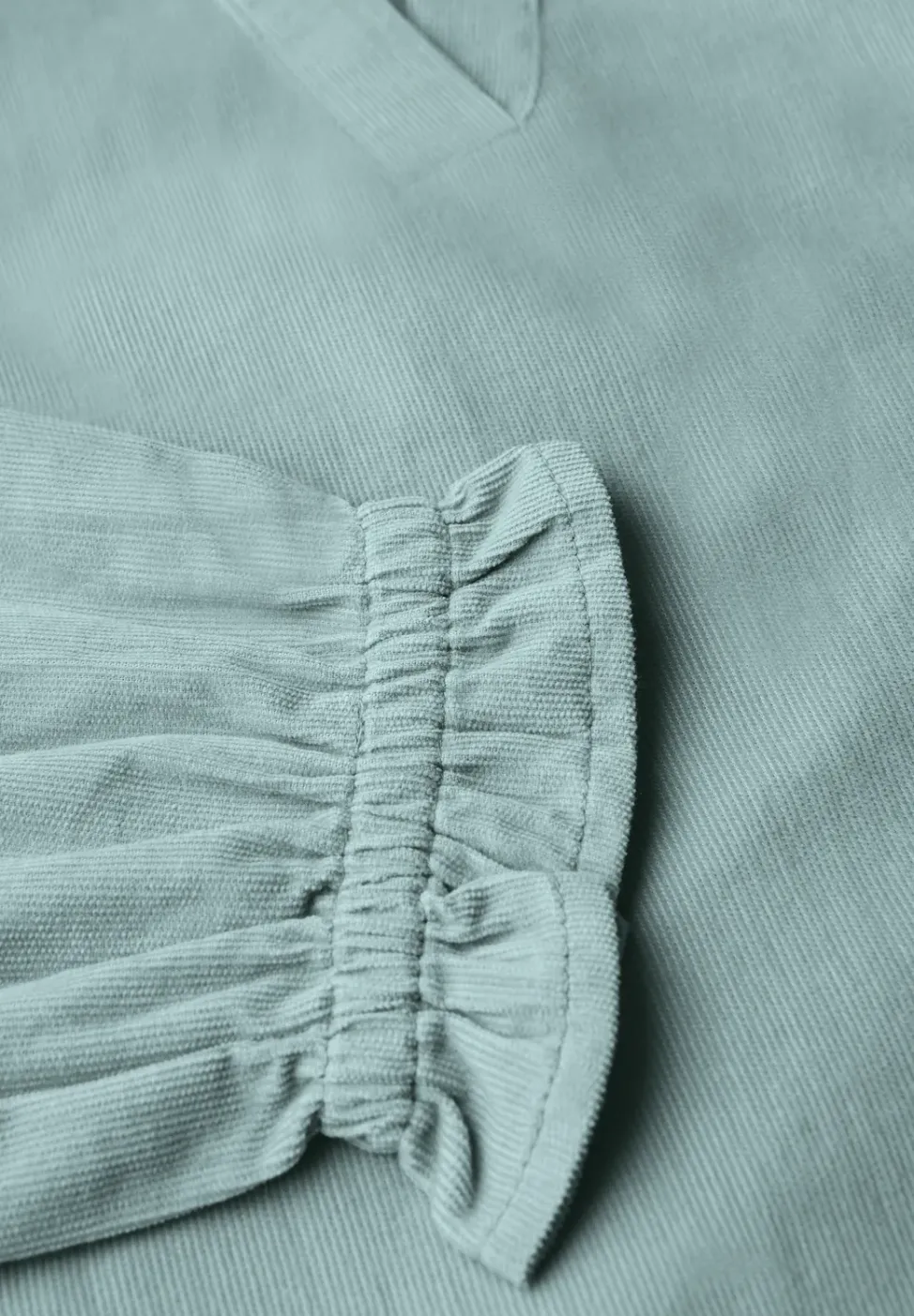 Corduroy blouse met ruches