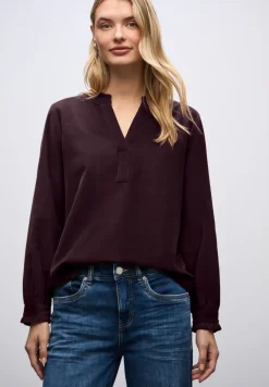 Corduroy blouse met ruches