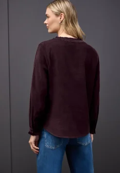 Corduroy blouse met ruches
