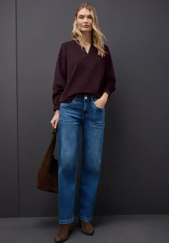 Corduroy blouse met ruches