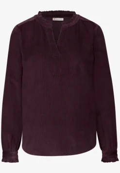 Corduroy blouse met ruches