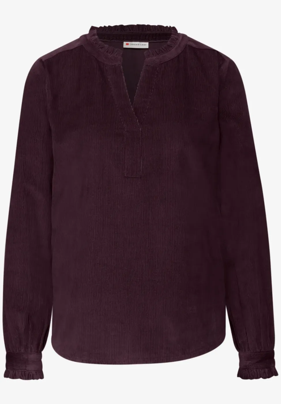 Corduroy blouse met ruches