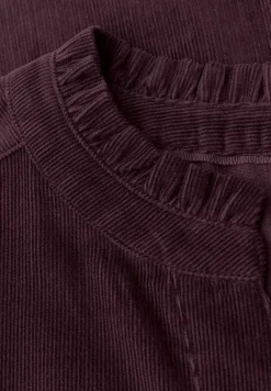 Corduroy blouse met ruches