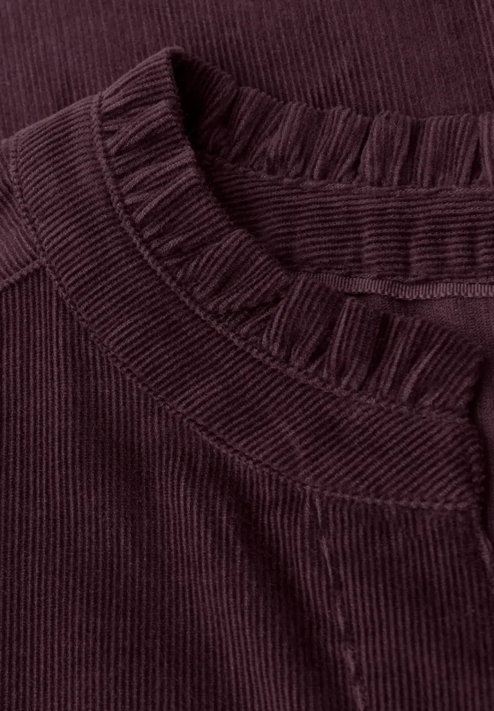 Corduroy blouse met ruches
