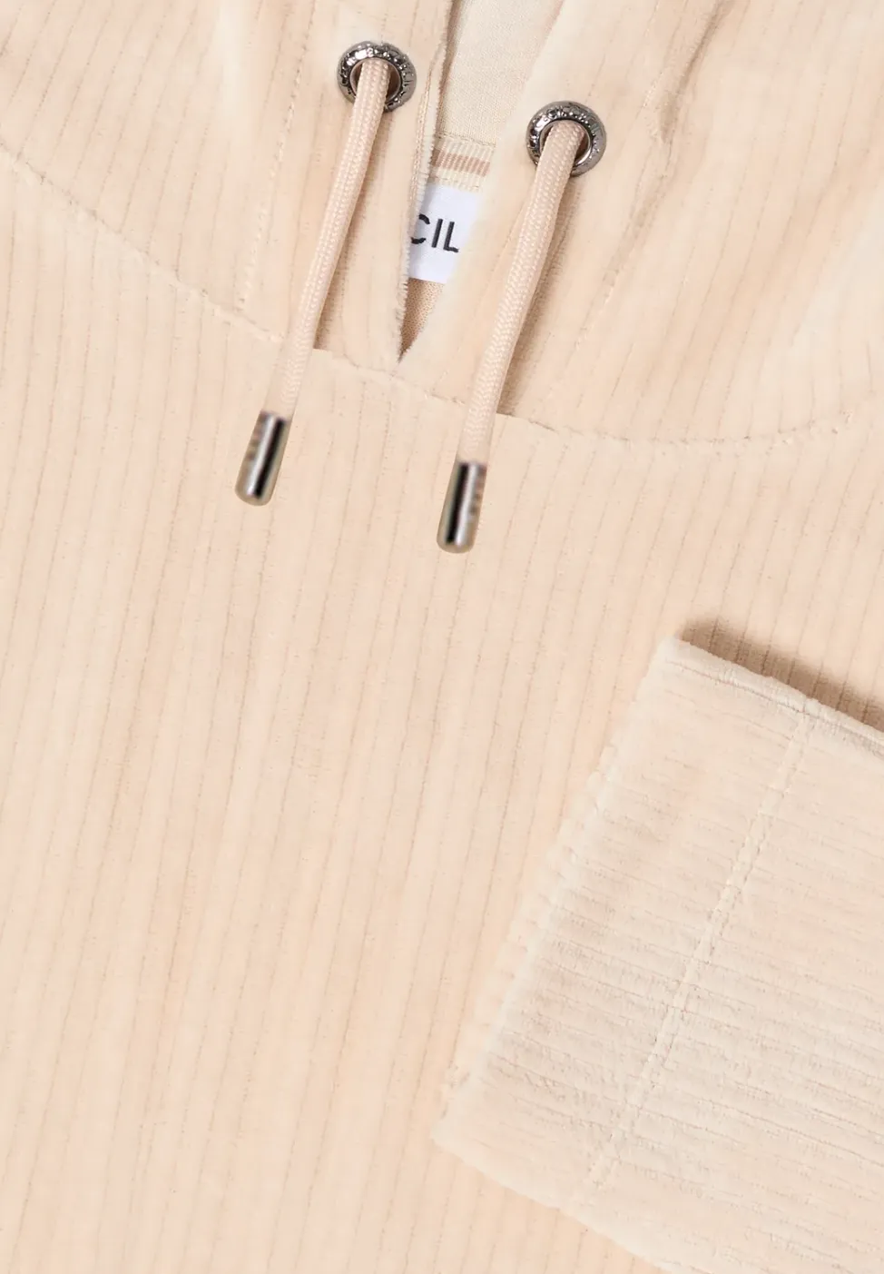 Corduroy jas met capuchon