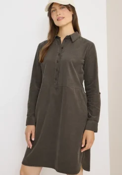 Corduroy jurk in effen kleur