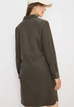 Corduroy jurk in effen kleur