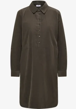 Corduroy jurk in effen kleur