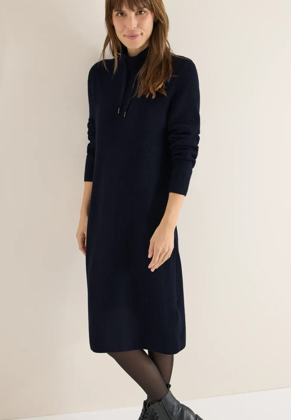 Cosy geribde jurk