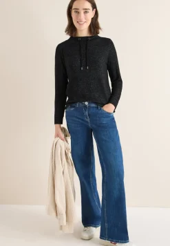 Cosy gemêleerd shirt met lange mouwen