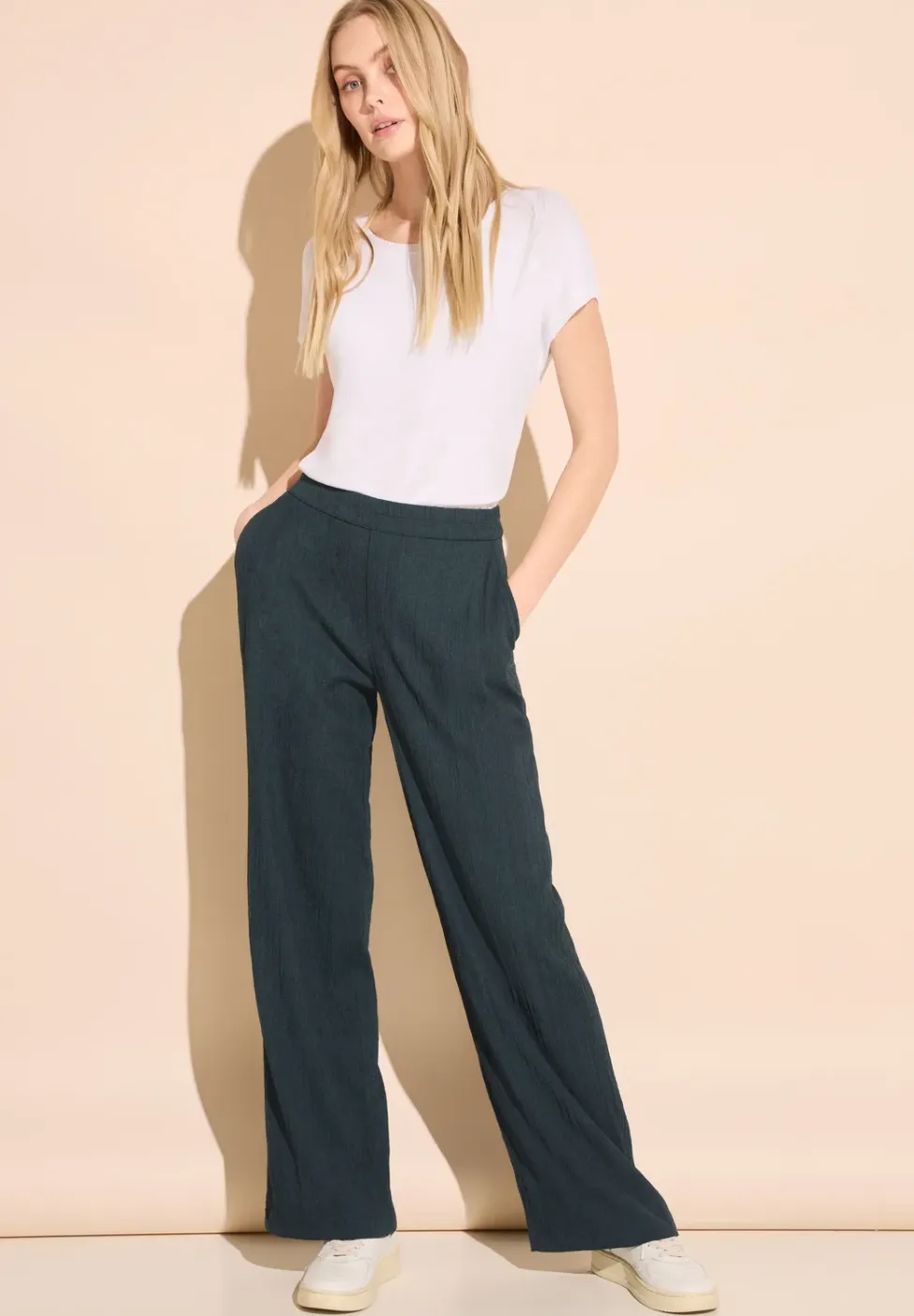 Crash broek met wijde pijpen