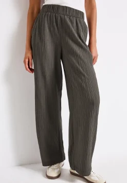 Crinkle broek met wijde pijpen