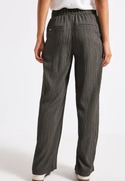 Crinkle broek met wijde pijpen