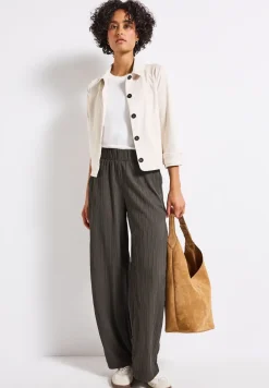 Crinkle broek met wijde pijpen