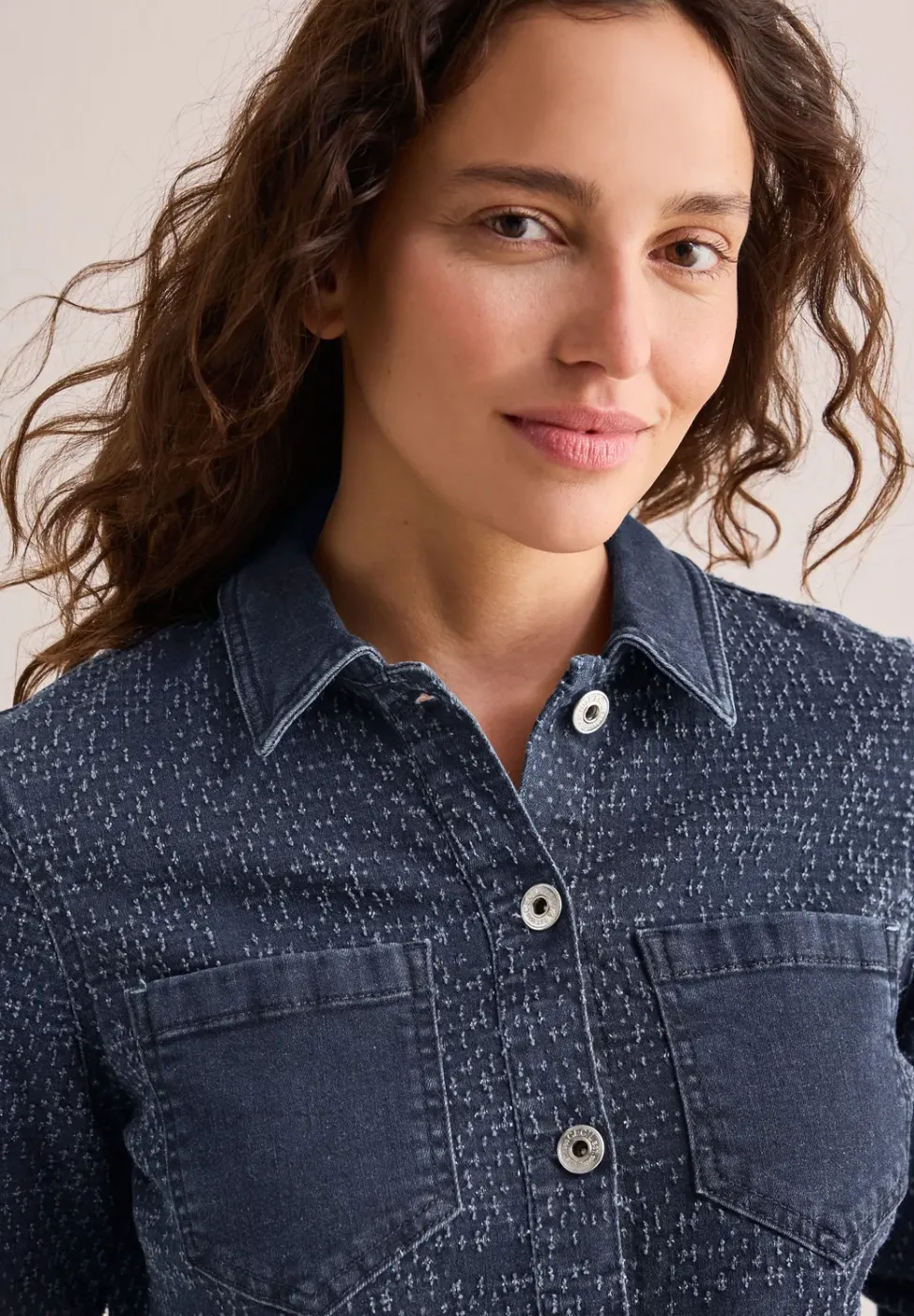 Denim jack in bouclé-look