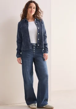 Denim jack in bouclé-look