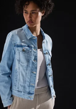 Denim jack in gebleekte look
