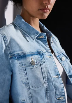 Denim jack in gebleekte look