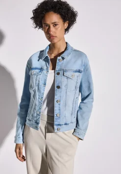 Denim jack in gebleekte look