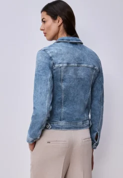 Denim jack met borstzakken en knopen