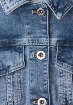 Denim jack met borstzakken en knopen