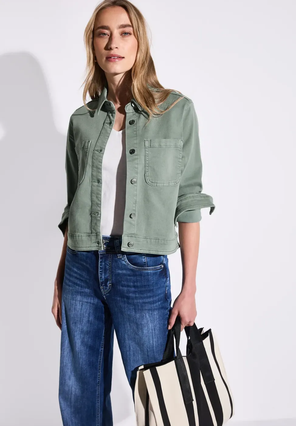 Denim jack met borstzakken