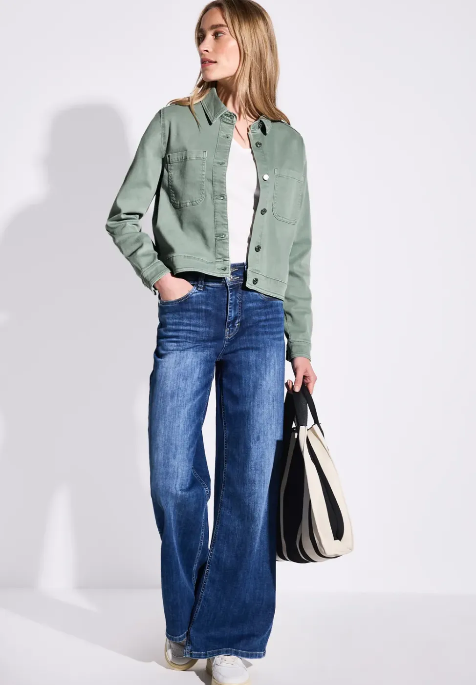 Denim jack met borstzakken