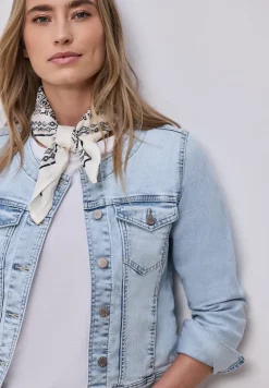 Denim jack met borstzakken en knopen