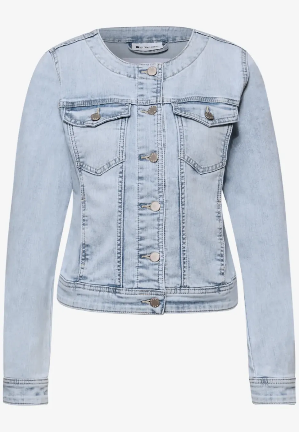 Denim jack met borstzakken en knopen