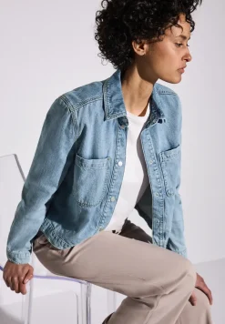 Denim jack met borstzakken