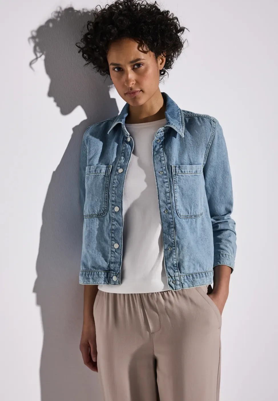 Denim jack met borstzakken