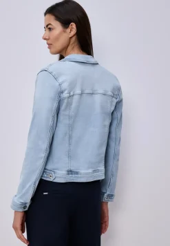 Denim jack met borstzakken en knopen
