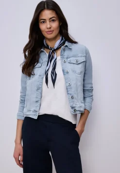 Denim jack met borstzakken en knopen
