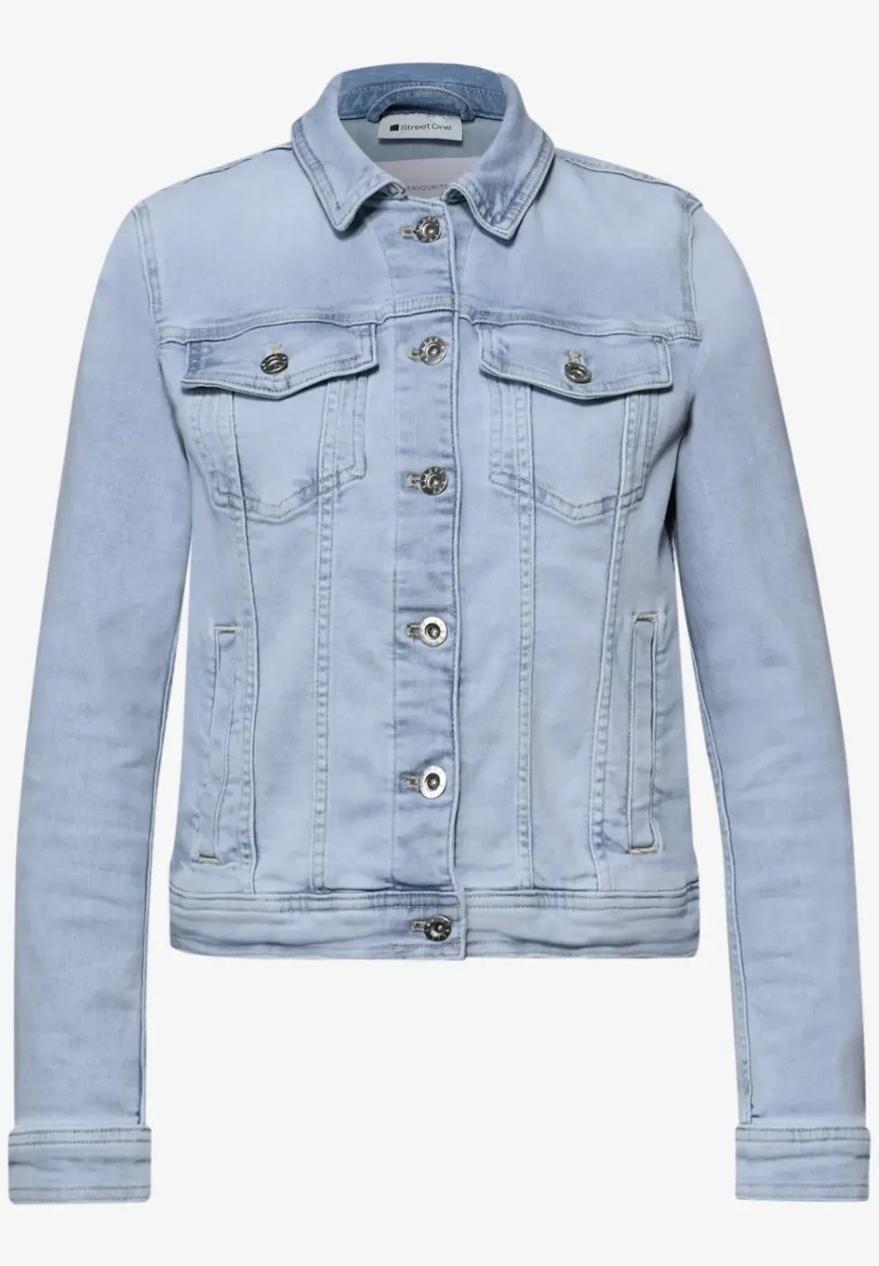 Denim jack met borstzakken en knopen