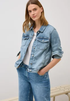 Denim jack met knoopsluiting