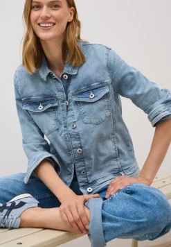 Denim jack met knoopsluiting